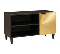 Tv Cabinet Black And Gold 80 X 33 X 46 Cm Engineered Wood