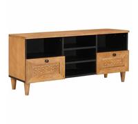 Tv Cabinet Bleached White 100 X 33 X 46 Cm Solid Mango Wood