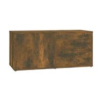vidaXL TV Cabinet Smoked Oak 80x34x36 cm Engineered Wood