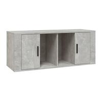 vidaXL TV Cabinet Concrete Grey 100x35x40 cm Engineered Wood UK HOT
