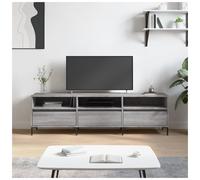TV Cabinet Grey Sonoma 150x30x44.5 cm Engineered Wood with Iron Legs Low Profile