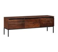 TV Cabinet Honey Brown Solid Acacia Wood 110 x 30 x 36 cm with Drawers and Storage Space, Modern Lowboard for Living Room, Compact Media Console, Space Saving and Robust