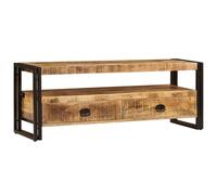 TV Cabinet Honey Solid Acacia & Rubberwood 120x35x45 cm Steel Frame, 2-Drawer XL