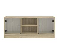 TV Cabinet Media Entertainment Television Unit TV Stand with Glass Doors