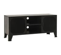 TV Cabinet Metal and MDF TV Stand Lowboard Sideboard Rustic Brown/Grey vidaXL