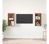 2x Wall-mounted TV Cabinets TV Stand Lowboard Chipboard Multi Colours vidaXL