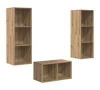 TV Cabinet Set 3 Piece Chipboard Living Room TV Stand Multi Colours vidaXL