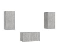 vidaXL TV Cabinet Set Wall-mounted Black Oak Engineered Wood