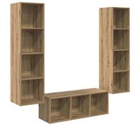 vidaXL TV Cabinet Set – Wall-mounted, 3 pcs, Artisan Oak Engineered Wood