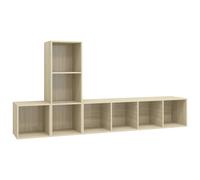 TV Cabinet Set 3 Piece TV Stand Plasma Cabinet Chipboard Multi Colours vidaXL