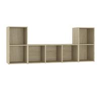 TV Cabinet Set 3 Piece TV Stand Plasma Cabinet Chipboard Multi Colours vidaXL