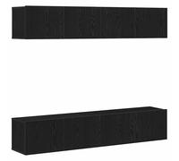 TV Cabinet Set 4 pcs Black Oak 80 x 30 x 30 cm Engineered Wood