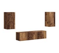 TV Cabinet Set 4 pcs Engineered Wood Entertainment Center Stand Setup vidaXL
