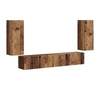 TV Cabinet Set 4 pcs Engineered Wood Storage Organizational Furniture vidaXL