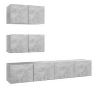 TV Cabinet Set 4 Piece Chipboard Hanging TV Unit 60/100cm Multi Colours vidaXL