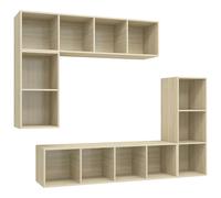 vidaXL TV Cabinet Set 4 Piece Concrete Grey Engineered Wood Stereo Cabinet