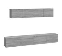TV Cabinet Set 4 Piece Engineered Wood Multi Colours 100/80x30x30 cm vidaXL