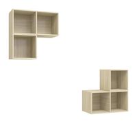 TV Cabinet Set 4 Piece TV Stand Plasma Cabinet Chipboard Multi Colours vidaXL