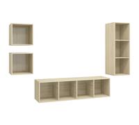 TV Cabinet Set 4 Piece TV Stand Plasma Cabinet Chipboard Multi Colours vidaXL
