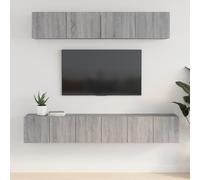TV Cabinet Set 5-Piece Grey Sonoma Engineered Wood Wall Mounted Slim 80x30x30cm