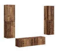 vidaXL TV Cabinet Set 6 pcs High Gloss White Engineered Wood