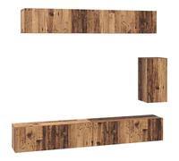 TV Cabinet Set 6 Piece Engineered Wood Media TV Console Multi Colours vidaXL