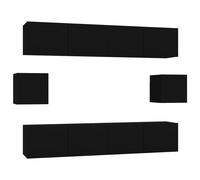 TV Cabinet Set 6 Piece Engineered Wood Multi Colours 100/80x30x30 cm vidaXL