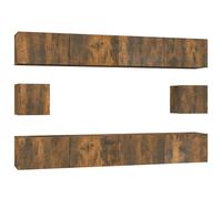 TV Cabinet Set 6 Piece Engineered Wood Multi Colours 100/80x30x30 cm vidaXL