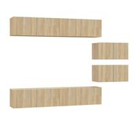 TV Cabinet Set 6 Piece Engineered Wood Multi Colours 100/80x30x30 cm vidaXL