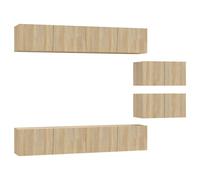 TV Cabinet Set 6 Piece Engineered Wood Multi Colours 100/80x30x30 cm vidaXL