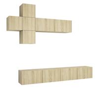 vidaXL 7 Piece TV Cabinet Set Sonoma Oak Engineered Wood