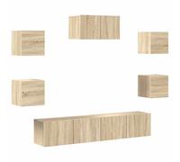vidaXL TV Cabinet Set 7 Piece Sonoma Oak Engineered Wood TV Unit Sideboard