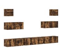 TV Cabinet Set 7 Piece Engineered Wood Media TV Console Multi Colours vidaXL