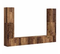 vidaXL TV Cabinet Set 8 pcs – Engineered Wood Entertainment Stand, Grey Sonoma