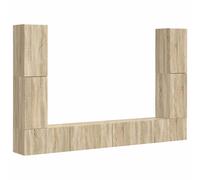 TV Cabinet Set 8 pcs Engineered Wood Home Furniture Entertainment Sleek vidaXL