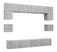 TV Cabinet Set 8 Piece Chipboard Living Room 80/100cm Multi Colours vidaXL