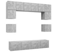 TV Cabinet Set 8 Piece Chipboard Living Room 80/100cm Multi Colours vidaXL