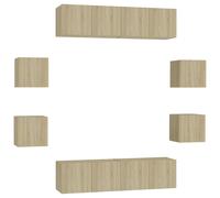 TV Cabinet Set 8 Piece Chipboard TV Stand Multi Colours Multi Sizes vidaXL