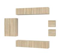 TV Cabinet Set 8 Piece Engineered Wood Multi Colours 30.5x30x110/90 cm vidaXL