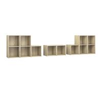 TV Cabinet Set 8 Piece TV Stand Plasma Cabinet Chipboard Multi Colours vidaXL