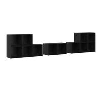 vidaXL TV Cabinet Set Wall-mounted 8 pcs Black Oak Engineered Wood