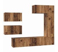 vidaXL 8 Piece TV Cabinet Set White Engineered Wood