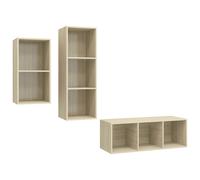 TV Cabinet Set 3 Piece Chipboard Living Room TV Stand Multi Colours vidaXL