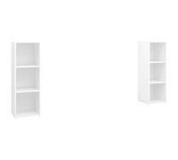 vidaXL TV Cabinet Set 2 pcs Black Oak 107 x 35 x 37 cm Engineered Wood