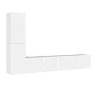 vidaXL 2 Piece TV Cabinet Set White Engineered Wood, White