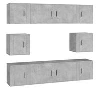 vidaXL 8 Piece TV Cabinet Set White Engineered Wood