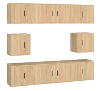 vidaXL 8 Piece TV Cabinet Set White Engineered Wood