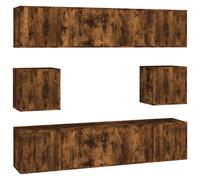 TV Cabinet Set TV Stand Set Media Unit Cupboard 8 Piece Engineered Wood vidaXL