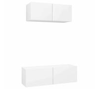 vidaXL TV Cabinet Set 2 Piece Concrete Grey Engineered Wood Hanging TV Unit