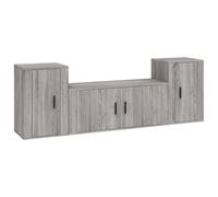 TV Cabinet Set TV Unit Set Sideboard TV Stand 3 Piece Engineered Wood vidaXL